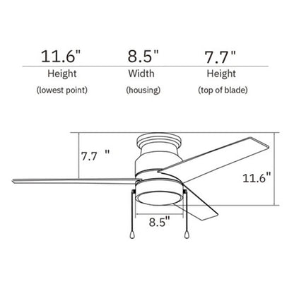 Carro Lamont 52in 3-Blade Flush Mount Ceiling Fan | Modern White and Plywood | Living Room & Bedroom | 52 x 52 x 11.6 in | Model VWGA-523B-L12-W1-1