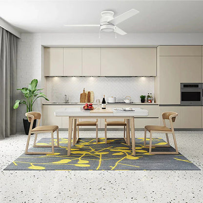 Carro Lamont 52in 3-Blade Flush Mount Ceiling Fan | Modern White and Plywood | Living Room & Bedroom | 52 x 52 x 11.6 in | Model VWGA-523B-L12-W1-1