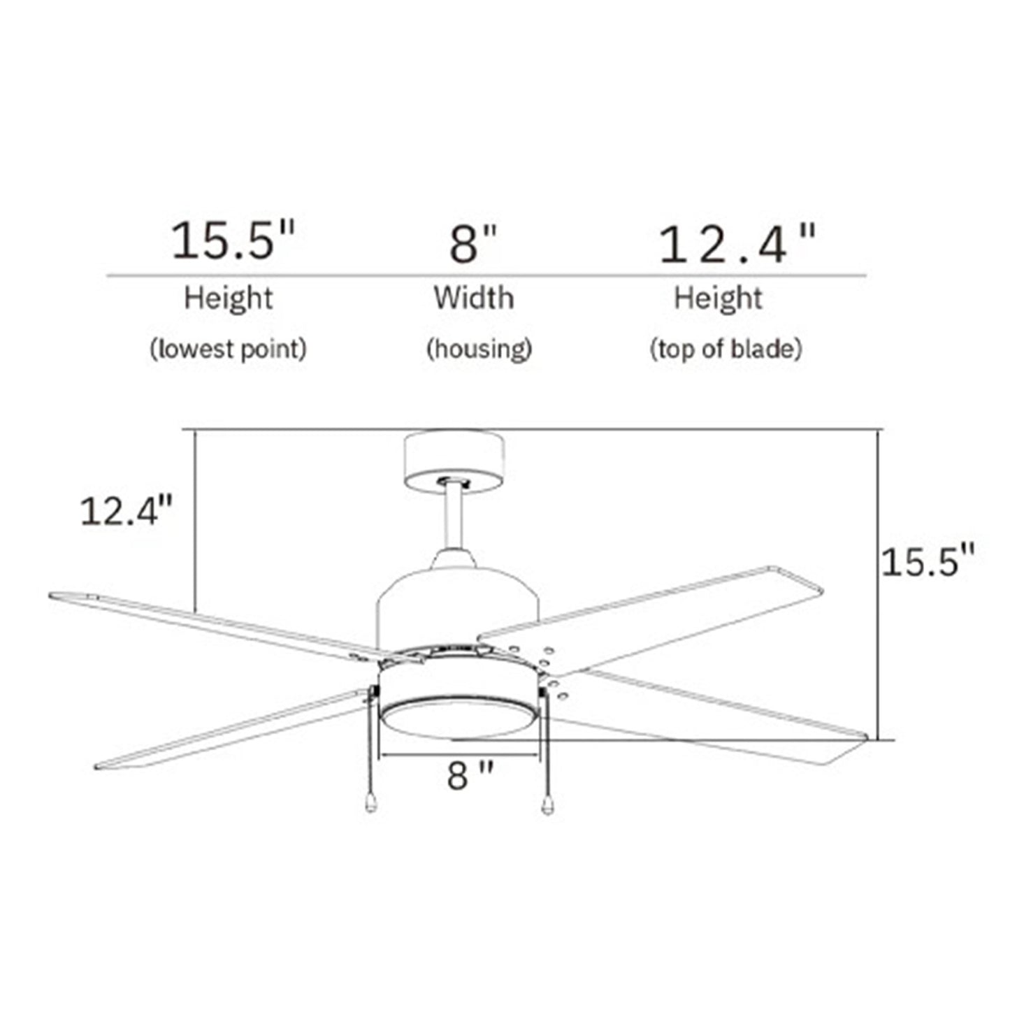 Carro Empire 52in 4-Blade Ceiling Fan | Brushed Nickel Plywood Blades with Integrated 3000K LED | Living Room & Bedroom | 52 x | Model VWGA-524A3-L12-S2-1