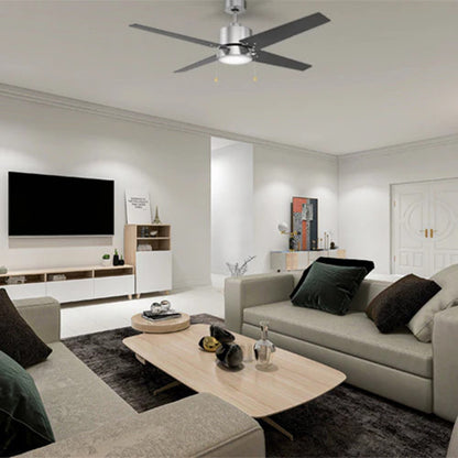 Carro Empire 52in 4-Blade Ceiling Fan | Brushed Nickel Plywood Blades with Integrated 3000K LED | Living Room & Bedroom | 52 x | Model VWGA-524A3-L12-S2-1