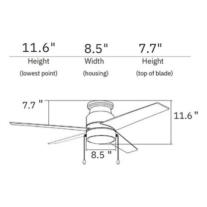 Carro Lamont 52in 4-Blade Flush Ceiling Fan | Black Plywood Blades with Integrated 3000K LED | Living Room & Bedroom | 52 x 52 | Model VWGA-524B-L12-B2-1