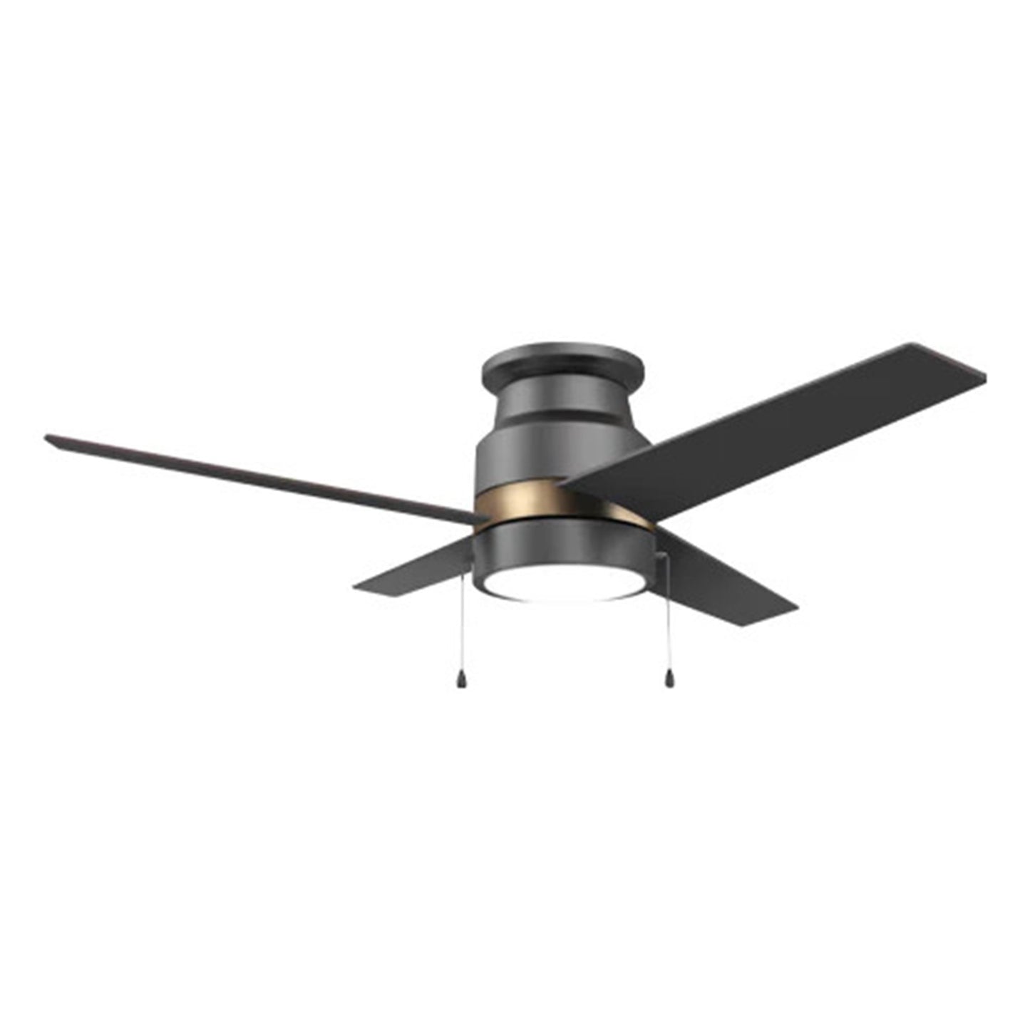 Carro Lamont 52in 4-Blade Flush Ceiling Fan | Black/Gold Plywood Blades with Integrated 3000K LED | Living Room & Bedroom | 52 | Model VWGA-524B-L12-B2-1G