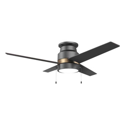 Carro Lamont 52in 4-Blade Flush Ceiling Fan | Black/Gold Plywood Blades with Integrated 3000K LED | Living Room & Bedroom | 52 | Model VWGA-524B-L12-B2-1G