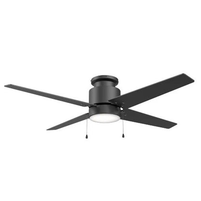 Carro Extreme 52in 4-Blade Flush Ceiling Fan | Black Plywood Blades with Integrated 3000K LED | Living Room & Bedroom | 52 x | Model VWGA-524B1-L12-B2-1