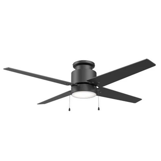 Carro Extreme 52in 4-Blade Flush Ceiling Fan | Black Plywood Blades with Integrated 3000K LED | Living Room & Bedroom | 52 x | Model VWGA-524B1-L12-B2-1