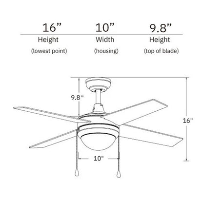 Carro Everett 52in Ceiling Fan | Brushed Nickel Plywood Blades with LED Compatible Light Kit | Living Room & Bedroom | 52 x 52 | Model VWGA-524C-L11-SC-1