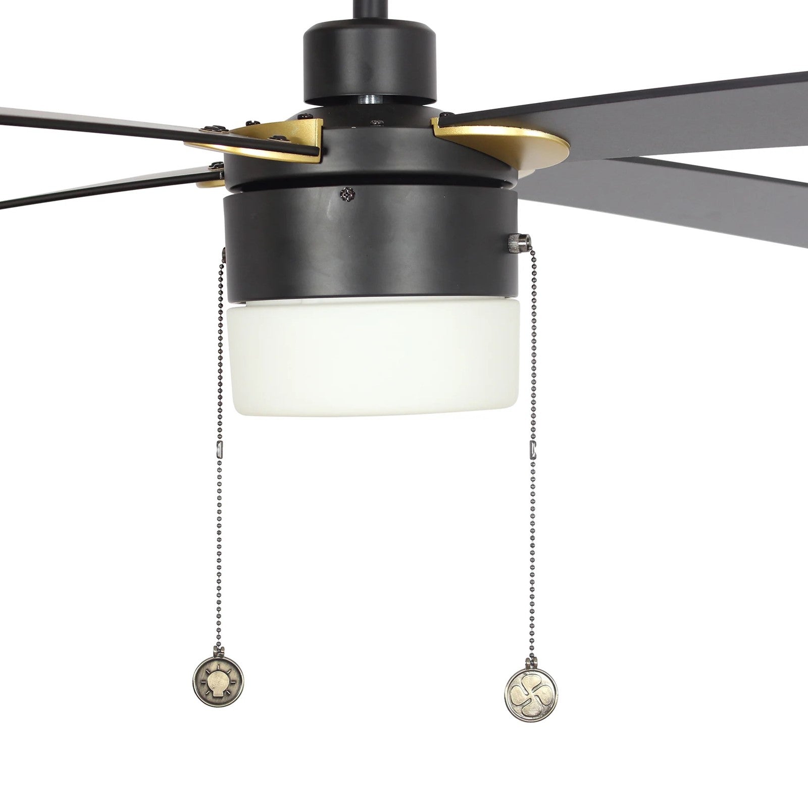 Carro Amalfi 52in 4-Blade Ceiling Fan | Modern Black Plywood Blades and Pull Chain Control | Living Room & Large Indoor Spaces | Model VWGA-524H2-L11-B2-1