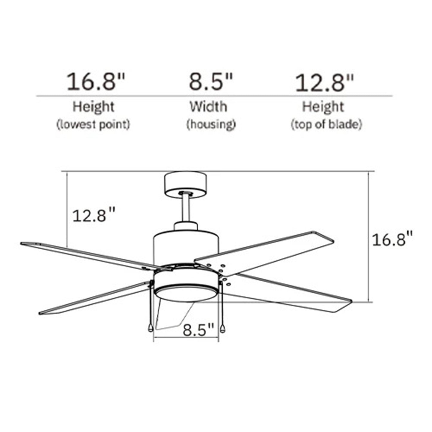 Carro Empire 52in 5-Blade Ceiling Fan | White Plywood Blades and Integrated LED | Living Room & Bedroom | 52 x 52 x 15.5 in | Model VWGA-525A3-L12-W1-1