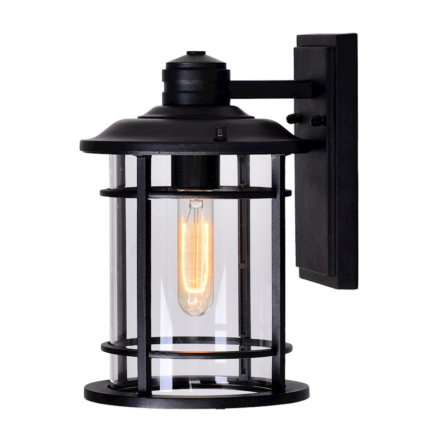 CWI Lighting Belmont 1 Light Outdoor Wall Light, Black/Clear - 0096W7-1-101