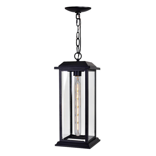 CWI Lighting Blackbridge 1 Light Outdoor Pendant, Black/Clear - 0409P6-1-101