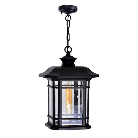 CWI Lighting Blackburn 1 Light Outdoor Pendant, Black/Seedy - 0411P9-1-101