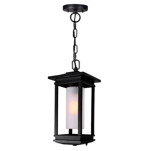 CWI Granville 1 Light Outdoor Hanging Light, Black/Frosted - 0412P7-1-101