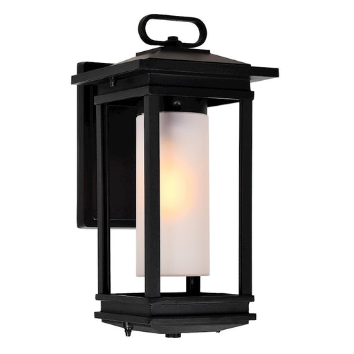 CWI Lighting Granville 1 Light Outdoor Wall Light, Black/Frosted - 0412W7-1-101