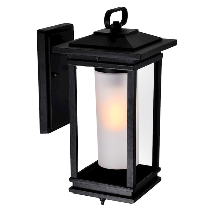 CWI Lighting Granville 1 Light Outdoor Wall Light, Black/Frosted