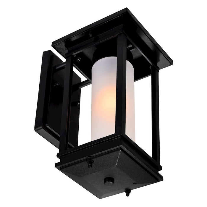 CWI Lighting Granville 1 Light Outdoor Wall Light, Black/Frosted