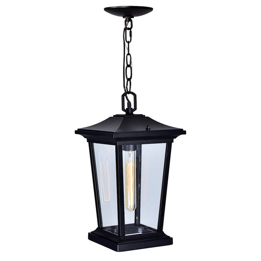 CWI Lighting Leawood 1 Light Outdoor Hanging Light, Black/Clear - 0413P8-1-101