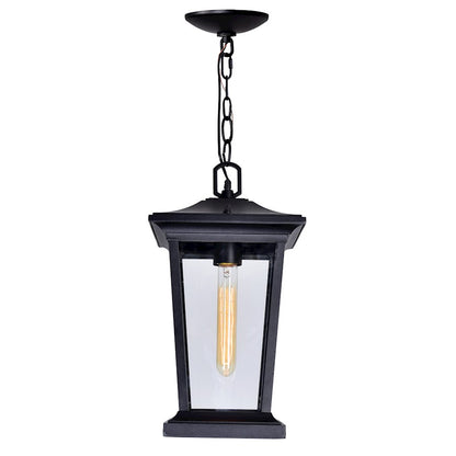 1 Light Outdoor Hanging Light, Black