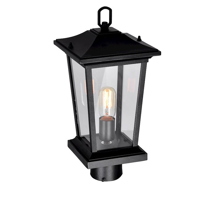 CWI Lighting Leawood 1 Light Outdoor Lantern Head, Black/Clear