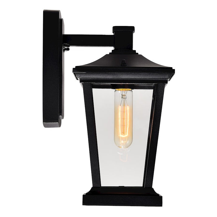 CWI Leawood 1 Light 12"H Outdoor Wall Light, Black/Clear