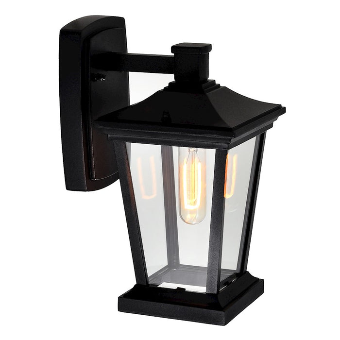 CWI Leawood 1 Light 12"H Outdoor Wall Light, Black/Clear