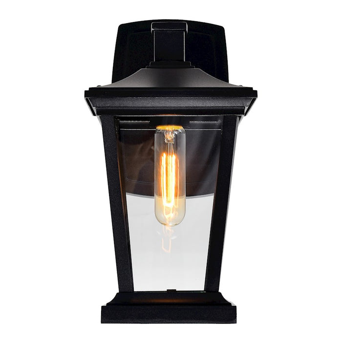 CWI Leawood 1 Light 12"H Outdoor Wall Light, Black/Clear