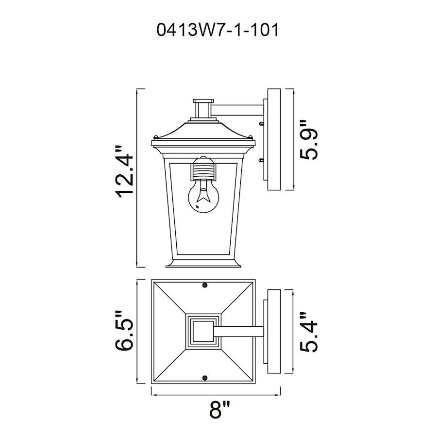 1 Light 12"H Outdoor Wall Sconce