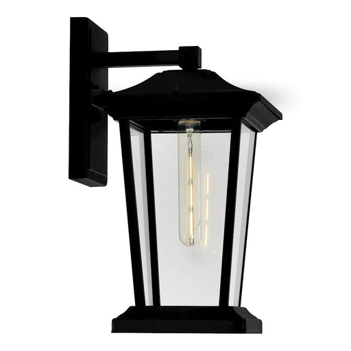 CWI Lighting Leawood 1 Light 15"H Outdoor Wall Light, Black/Clear - 0413W8-1-101