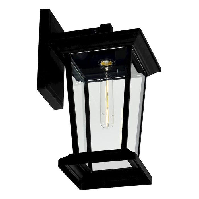 CWI Lighting Leawood 1 Light 15"H Outdoor Wall Light, Black/Clear