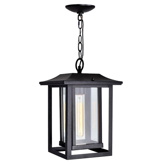 CWI Winfield 1 Light Outdoor Hanging Light, Black/Clear - 0414P10-1-101