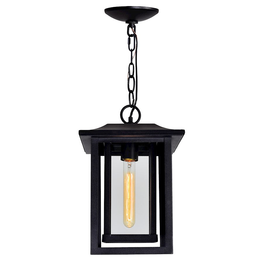 1 Light Outdoor Hanging Light, Black