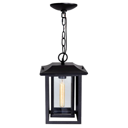 1 Light Outdoor Hanging Light, Black