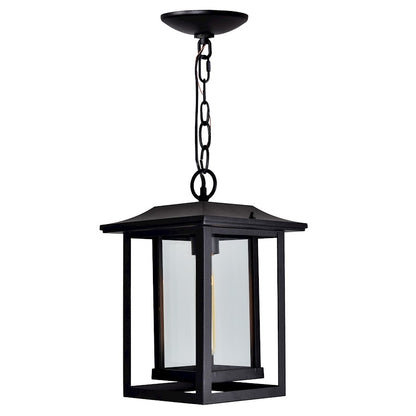 1 Light Outdoor Hanging Light, Black