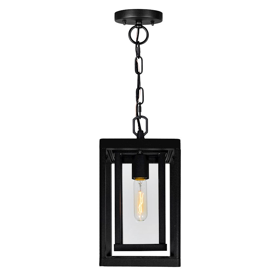 1 Light Outdoor Hanging Light, Black