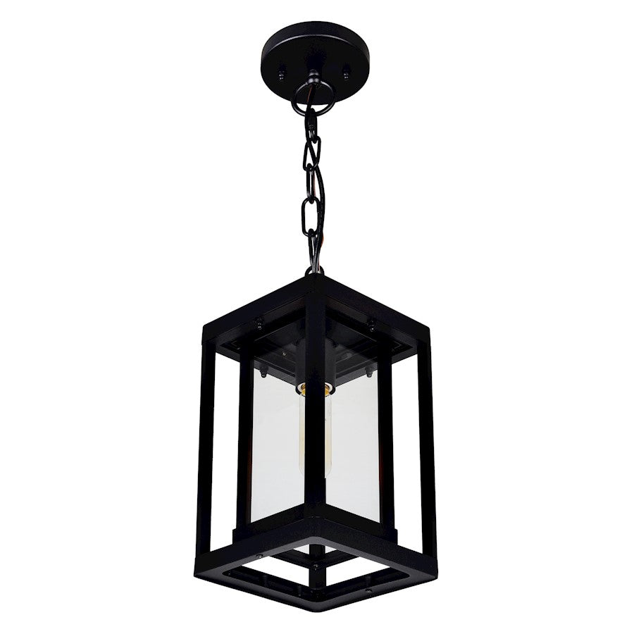 1 Light Outdoor Hanging Light, Black