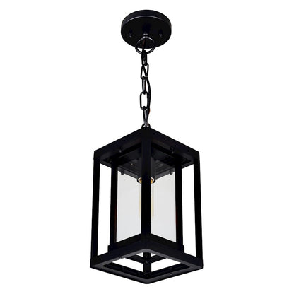 1 Light Outdoor Hanging Light, Black