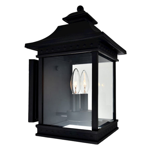 CWI Lighting Cleveland 2-Lt 9" Outdoor Wall Light, Black/Clear - 0416W9-A-2-101