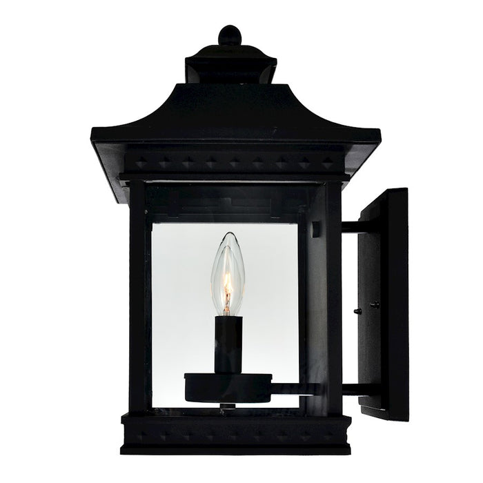 CWI Lighting Cleveland 2-Lt 9" Outdoor Wall Light, Black/Clear