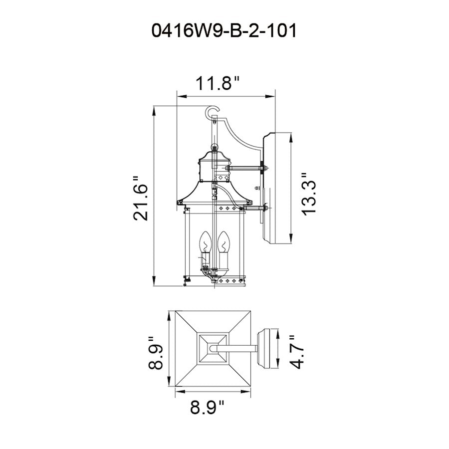 2 Light Outdoor Wall Sconce