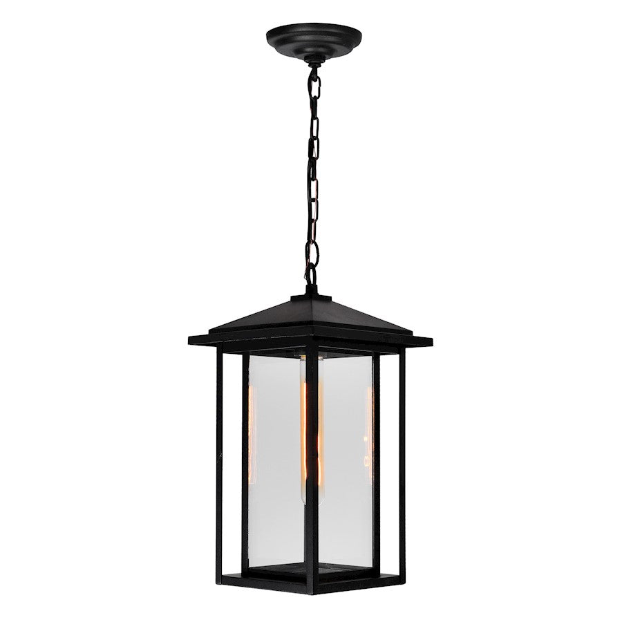 1 Light Outdoor Hanging Light, Black