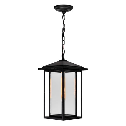 1 Light Outdoor Hanging Light, Black