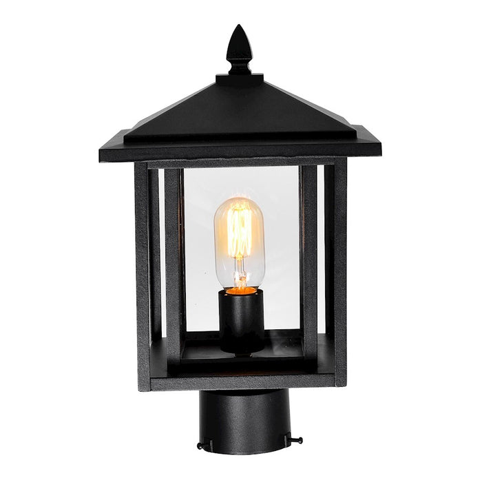 CWI Lighting Crawford 1 Light Outdoor Lantern Head, Black/Clear