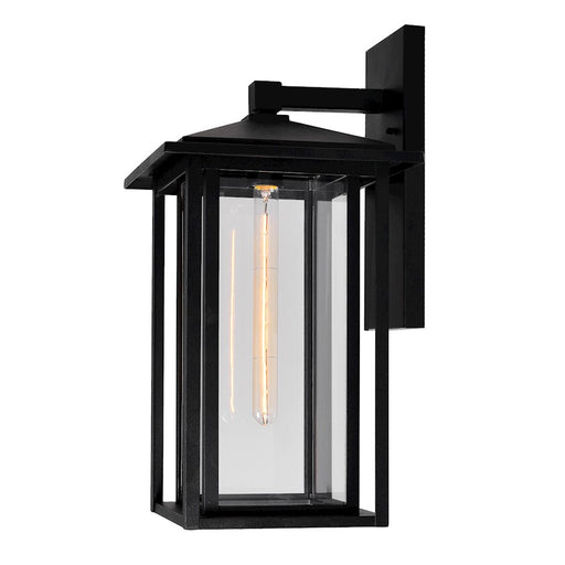 CWI Crawford 1 Light 22"H Outdoor Wall Light, Black/Clear - 0417W11-1-101