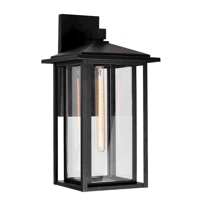 CWI Crawford 1 Light 22"H Outdoor Wall Light, Black/Clear