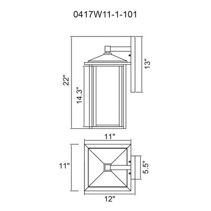 1 Light 22"H Outdoor Wall Sconce