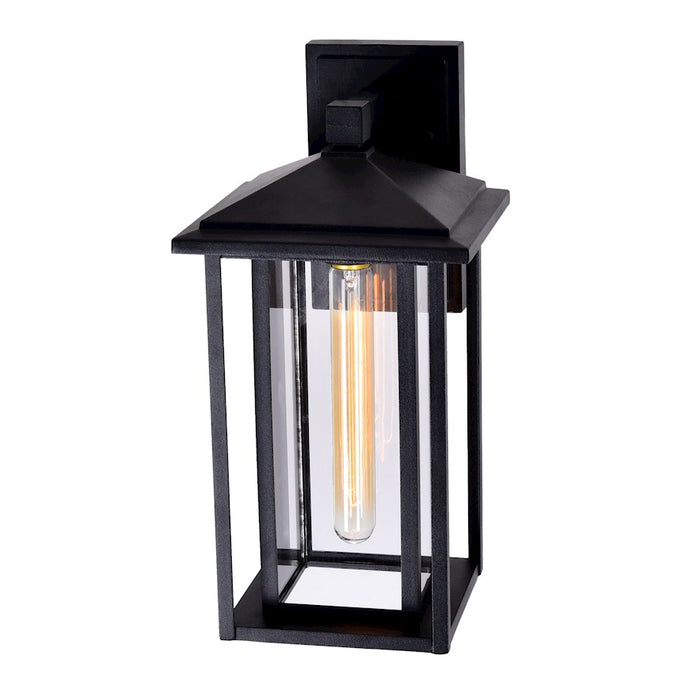 CWI Crawford 1 Light 14"H Outdoor Wall Light, Black/Clear