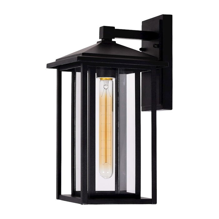 CWI Crawford 1 Light 14"H Outdoor Wall Light, Black/Clear