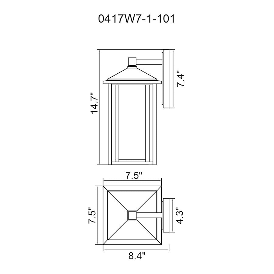 1 Light 14"H Outdoor Wall Sconce