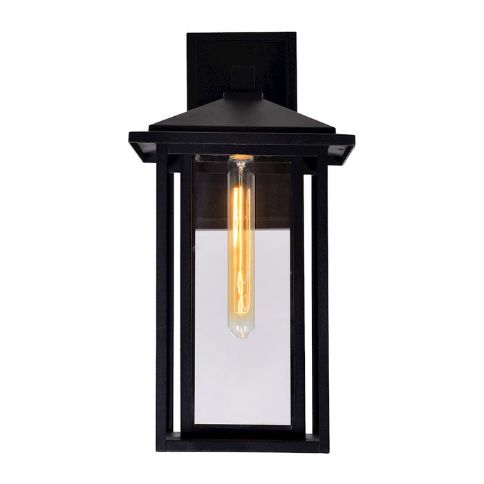 CWI Crawford 1 Light 18"H Outdoor Wall Light, Black/Clear