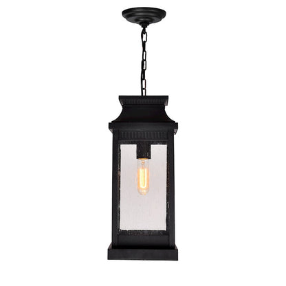 1 Light 20"H Outdoor Pendant, Black