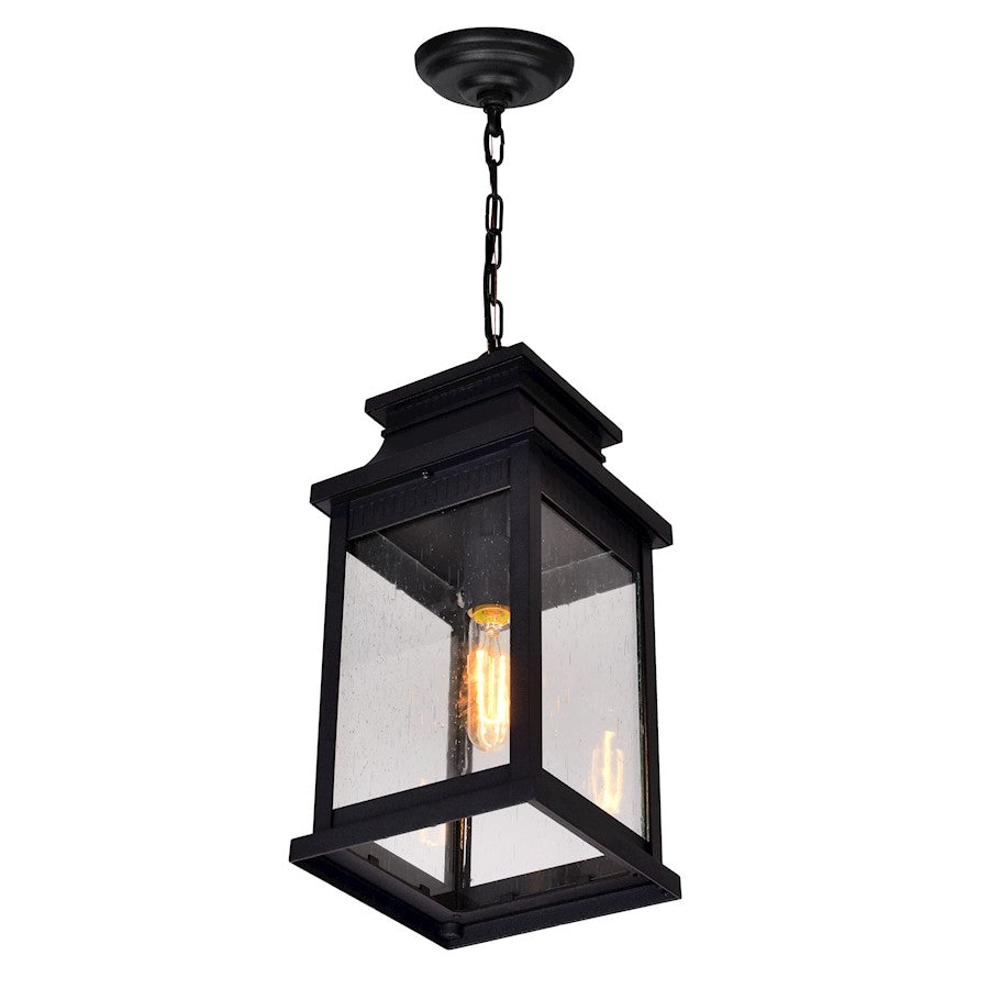 1 Light 20"H Outdoor Pendant, Black